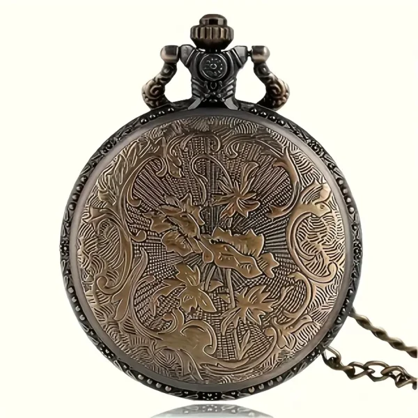 Vintage Bronze Quartz Pocket Watch - Kaaba Design - Image 3