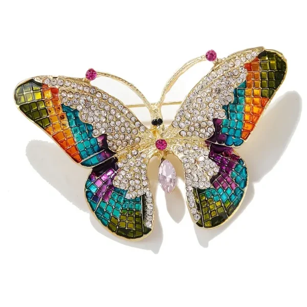 Elegant Butterfly Brooch with Sparkling Rhinestones - Image 4