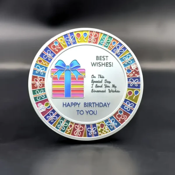Floral Happy Birthday Coin souvenir - Image 3