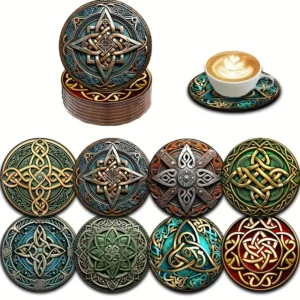 Vintage Celtic Knot Wooden Coasters