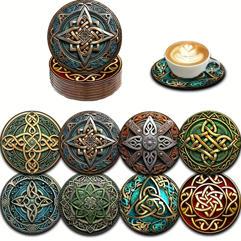 Vintage Celtic Knot Wooden Coasters