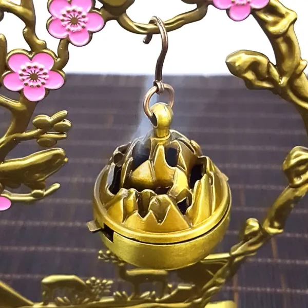 Lucky Magpie & Deer Incense Burner with Plum Blossom Design - Image 3