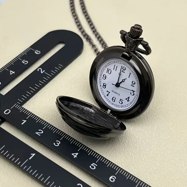 Elegant Black Pocket Watch - Image 3