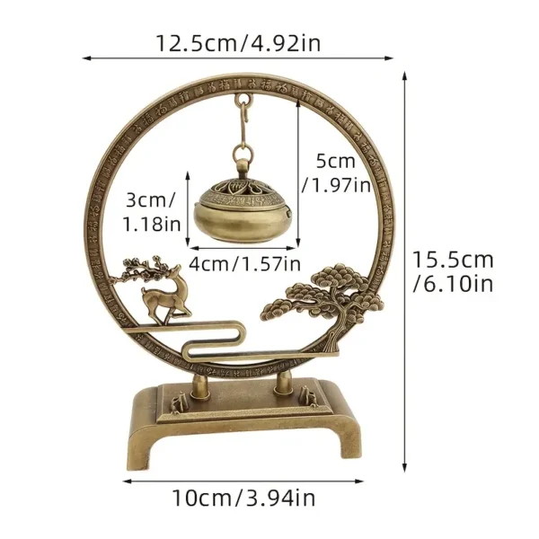 Deer and Pine Tree Incense Burner - Image 2