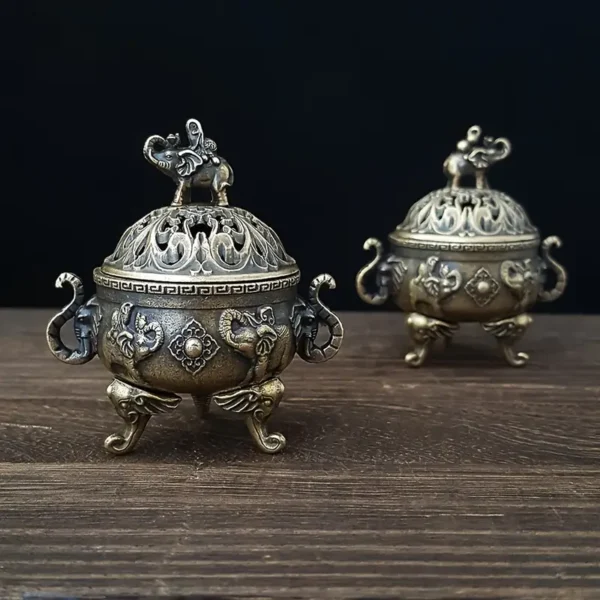 Stylish Three-legged Elephant Alloy Incense Burner