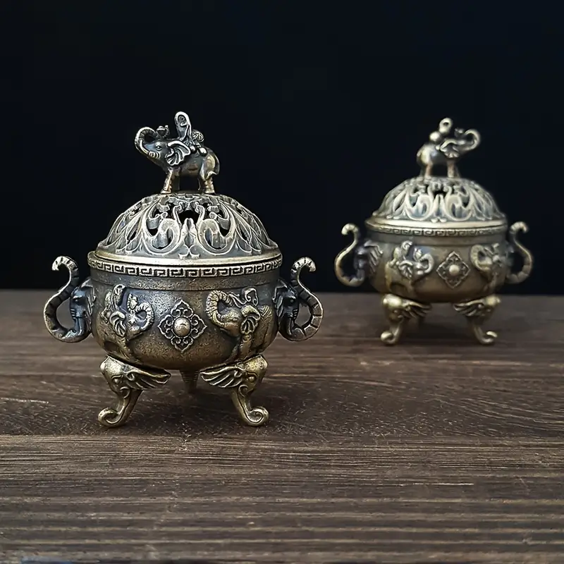 Stylish Three-legged Elephant Alloy Incense Burner