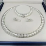 Pearl Necklace Bracelet Earrings