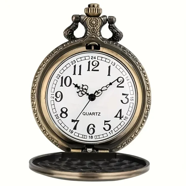 Vintage Bronze Quartz Pocket Watch - Kaaba Design - Image 4