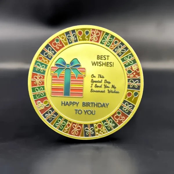 Floral Happy Birthday Coin souvenir - Image 2