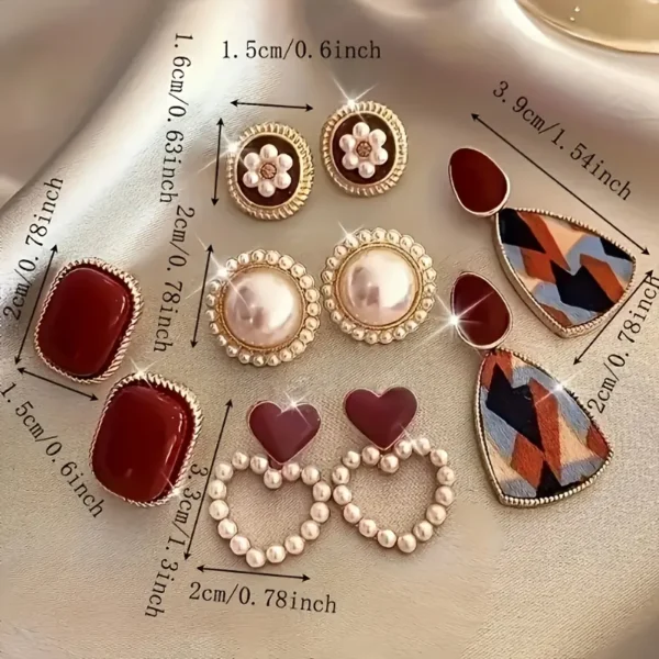 Vintage Elegant Alloy Ear Studs - Image 5
