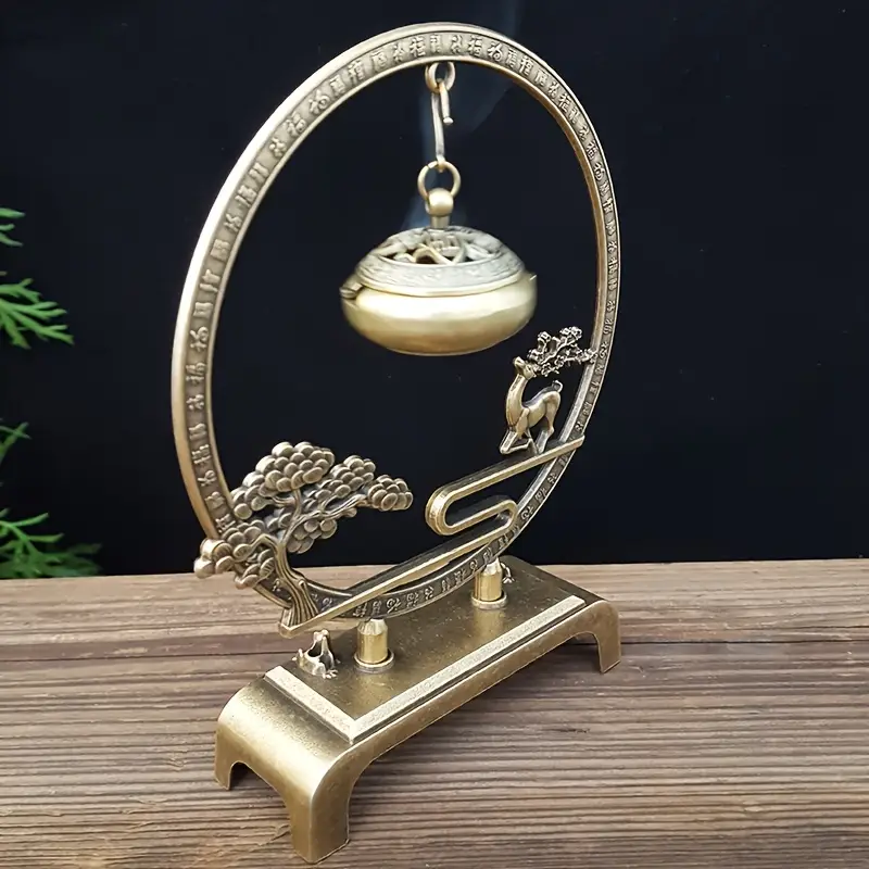 Deer and Pine Tree Incense Burner
