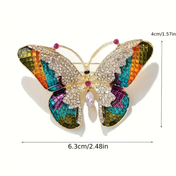 Elegant Butterfly Brooch with Sparkling Rhinestones - Image 5