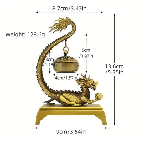 Elegant Golden Dragon Metal Incense Burner - Image 6