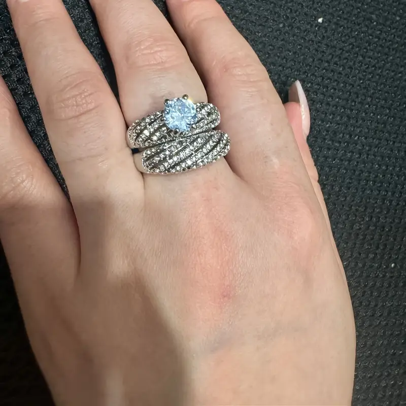 Cubic Zirconia Couple Rings