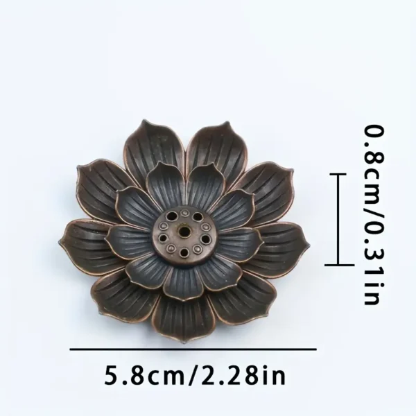 Metal Lotus Flower Incense Holder - Image 5