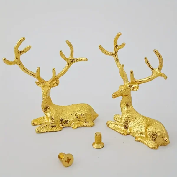 Golden Metal Deer Figurine - Image 2
