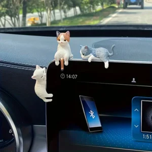 1/4pcs Set of Adorable Cartoon Cat Car Dashboard Decorations