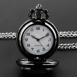 Elegant Black Pocket Watch