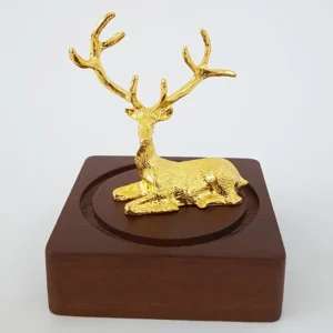 Golden Metal Deer Figurine