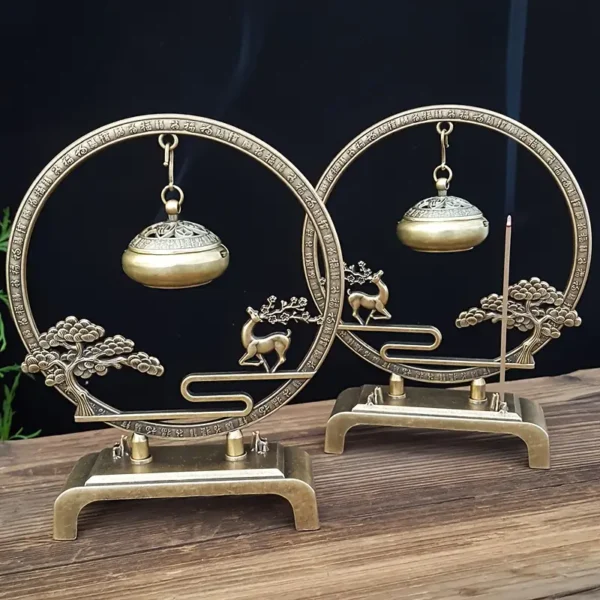 Deer and Pine Tree Incense Burner - Image 6